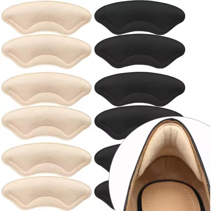 6 pares de almohadillas para el talón para zapatos demasiado grandes, protectores de talón para zapatos sueltos, relleno antideslizante para zapatos. - 1