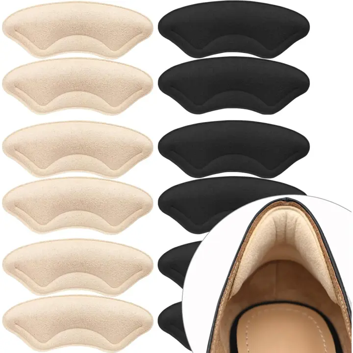 6 pares de almohadillas para el talón para zapatos demasiado grandes, protectores de talón para zapatos sueltos, relleno antideslizante para zapatos. - 1