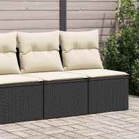 vidaXL Set sofás jardín y cojines 2 pzas ratán sintético acacia beige en color beige y gris/Marrón/Negro y crema y más | acolchados duraderos para sofás de jardín terraza exterior - details 2