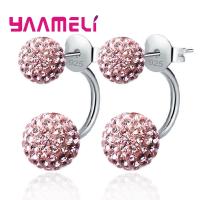 Pendientes De Estilo Disco Con Cristales CZ Austriacos En Plata De Ley 925 Para Mujer 11 Colores Disponibles Joyería De Tendencia - details 10