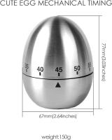 Temporizador de cocina de huevo, Alarma giratoria Mecánica de Maple inoxidable, temporizador de 60 minutos para Cocinar - details 1