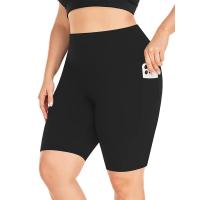 Leggings De Verano Para Mujer Talla Grande CINCO Puntos Con Estiramiento Yoga Deporte Outer Wear Transpirable Y Suave - details 2