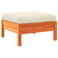 vidaXL Taburete de jardín con cojín madera de pino impregnada Marrón pino, Douglas natural, Impregnado natural Conjunto Terraza Muebles Jardín Exterior Juego de Muebles de jardín Mueble Jardín Exterior Muebles de Salon Exterior - details 2