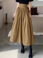 Falda Larga De Cintura Alta Celmia Para Mujer Estilo Vintage Playa A-Line Con Cierre De Cremallera Y Pliegues Casual Y Elegante Para Fiestas Y Playa - details 4