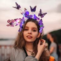 Diadema De Mariposa Bohemia Con Luz LED Brillante Para Fiesta Boda Navidad Colorida Accesorio De Cabello Para Eventos Especiales - details 1