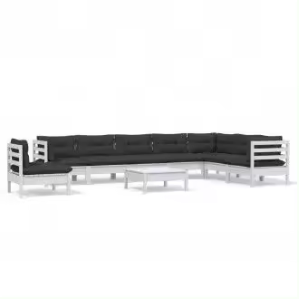 VIDAXL 3096738 juego de muebles para el jardín con una mesa fabricada en madera de color blanco vida xl - 1