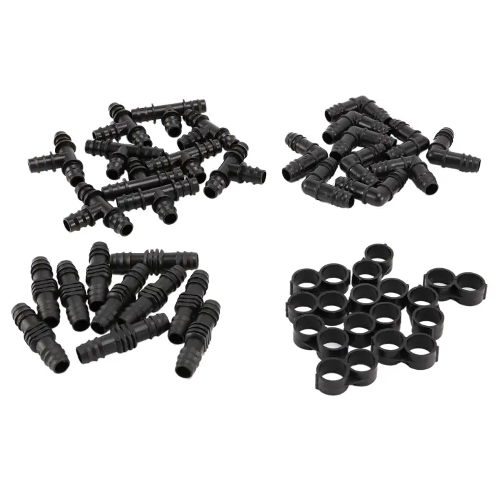 Kit de accesorios de riego para tubería de 1/2 pulgadas, conectores de púas (Rain Bird 16mm .520 ID), sistemas de goteo o aspersor - 1