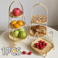 Cesta De Almacenamiento De Bambú Multi-función 1/2/3 Capas Para Frutas Alimentos Vegetales Estante Duradero Hecho a Mano Para Cocina - details 0