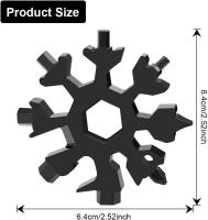 Herramienta multifunción 18 en 1 copo de nieve, 3 piezas de llave de copo de nieve de acero inoxidable, para viajes diarios de camping aventura portátil multifunción mini herramientas regalo de Navidad (color) - details 0