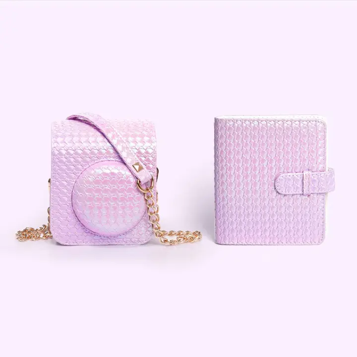 Set De Bolsos Tejidos Coloridos Para Instax Mini 12 Funda Portátil De PU Con Correa De Hombre Kit De Álbum Accesorios Para Cámara Instantánea - 1