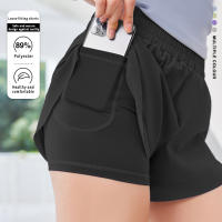 Shorts Deportivos Para Mujer Con Bolsillos Y Lining Bajos Secado Rápido Para Gimnasio Y Ejercicio - details 2