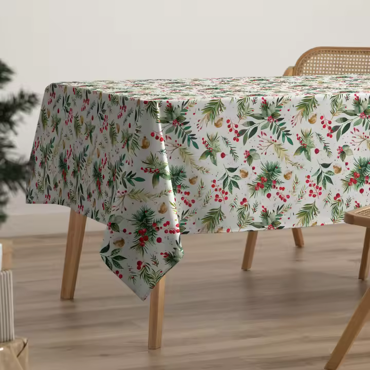 Gamusi Mantel navidad antimanchas algodón estampado impermeable tacto tela GLOW - 1