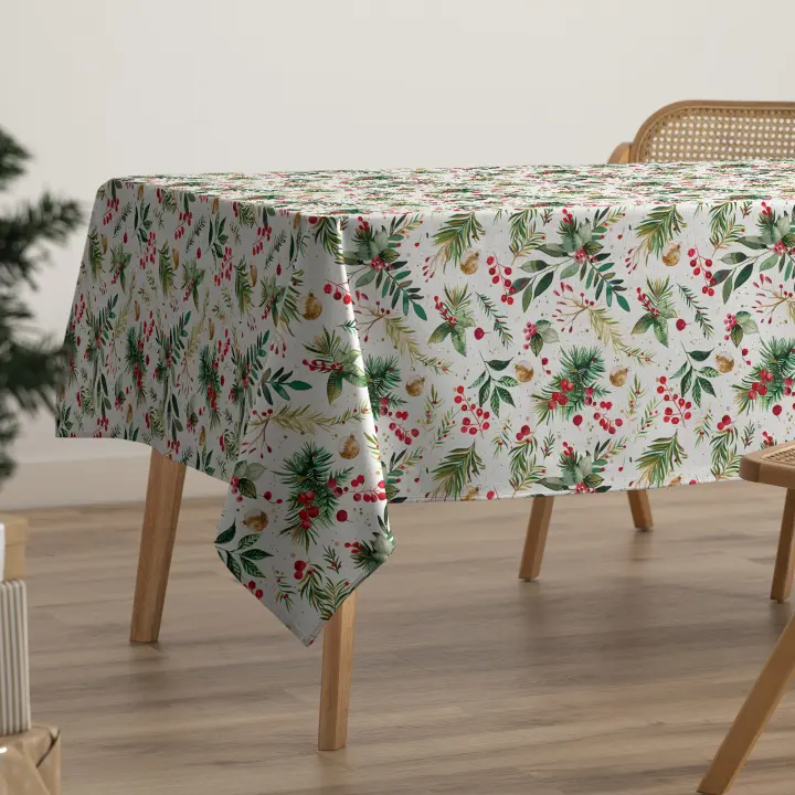 Gamusi Mantel navidad antimanchas algodón estampado impermeable tacto tela GLOW - 1