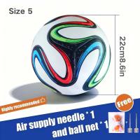 Balón De Fútbol PU Para Hombres Y Mujeres Tamaño 5 Competición 2014 Deportes Al Aire Libre Entrenamiento Resistente Al Desgaste Y Antideslizante Impermeable Para Estudiantes Y Jóvenes - details 0