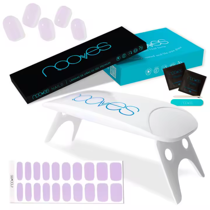 NOOVES - Pack Láminas de Gel para Uñas Color Soft 20 uds + Lámpara de Secado de Uñas UV/LED, Uñas de Gel Semicuradas Premium, Gel Nail Stickers, Pegatinas Uñas de Gel, con 1 Lima de Uñas - 1