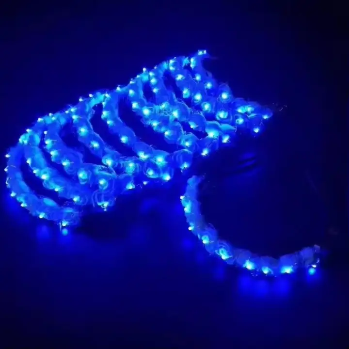 Diadema De Luz LED Para Mujer Y Niña Corona De Flores Brillante Para Fiesta Cumpleaños Boda Carnaval Regalo De Fiesta - 1