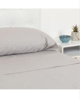 Juego De Sábanas Hostelería  50% algodón 50% poliester Color Blanco y Lino - details 0