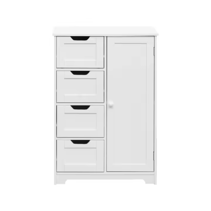 Rebecca Armari Multiusos Furniture 4 Cajones 1 Puerta Madera Blanca Muebles de Baño Modernos - 1