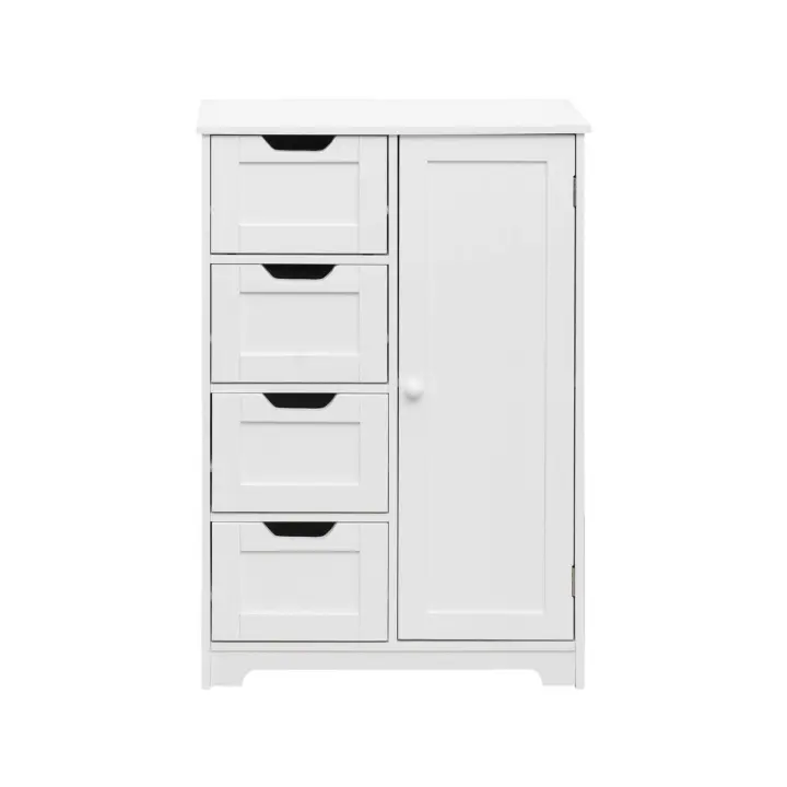 Rebecca Armari Multiusos Furniture 4 Cajones 1 Puerta Madera Blanca Muebles de Baño Modernos - 1