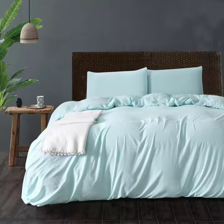Sábana ajustable, Funda de edredón y Funda de almohada de Algodón 100% (juego de Cama de color Pure, tamaño King) - 1