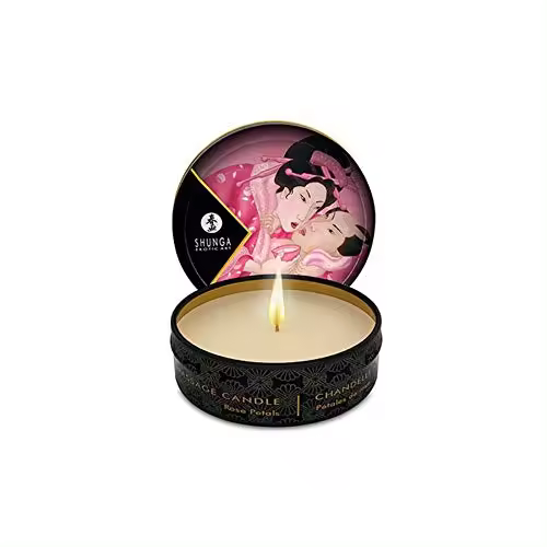SHUNGA MINI CARESS BY CANDELIGHT VELA MASAJE ROSAS 30ML - 1