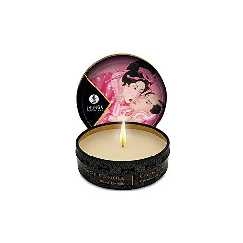 SHUNGA MINI CARESS BY CANDELIGHT VELA MASAJE ROSAS 30ML - 1