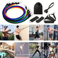 Set De 11 Piezas Bandas De Resistencia Para Ejercicio Elástico Equipo De Fitness Portátil Con Correa De Tobillo Expansor De Pecho - details 7