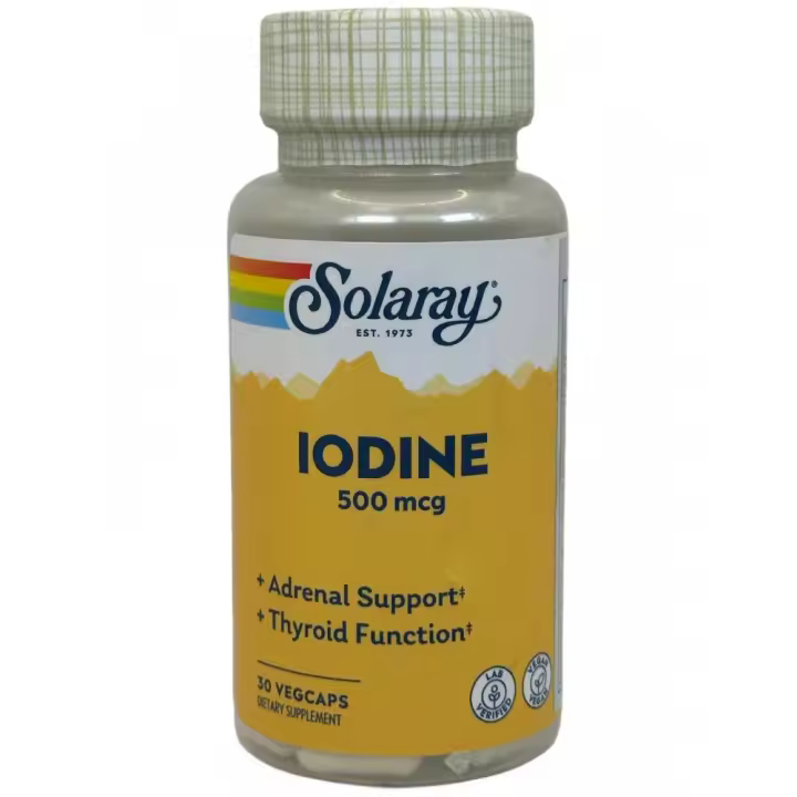 Iodine (YODO) 500mcg 30 Cápsulas Vegetales de Solaray - 1