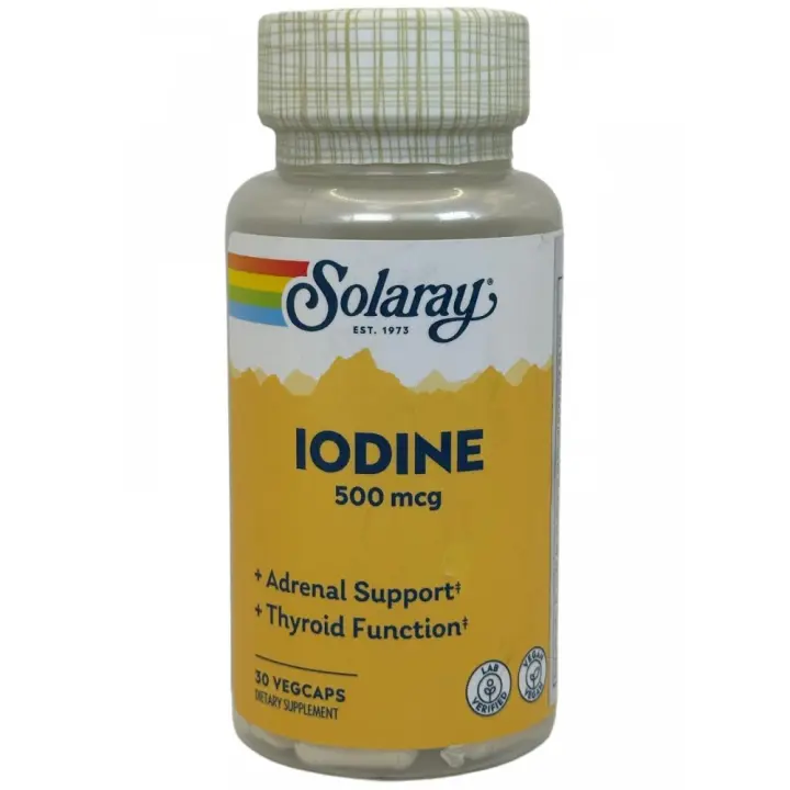 Iodine (YODO) 500mcg 30 Cápsulas Vegetales de Solaray - 1