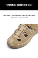 Zapatos De Cuero Para Hombre Verano Senderismo Al Aire Libre Transpirables Antideslizantes Resistentes Al Desgaste Con Malla Suaves Y Cómodos Sandalias Casuales Con Hebilla De Cierre - details 5