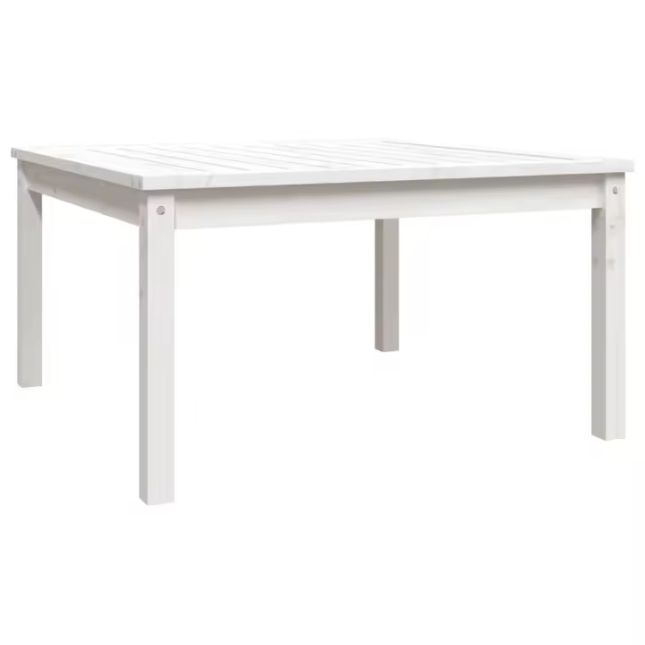 Mesa de Jardín Madera Maciza Pino Blanco 82,5x82,5x45 cm - 1