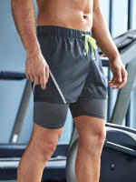 Shorts De Verano Para Hombre Transpirables Casual Con Cintura Elástica 2 En 1 Deporte Secado Rápido Running Doble Capa - details 13