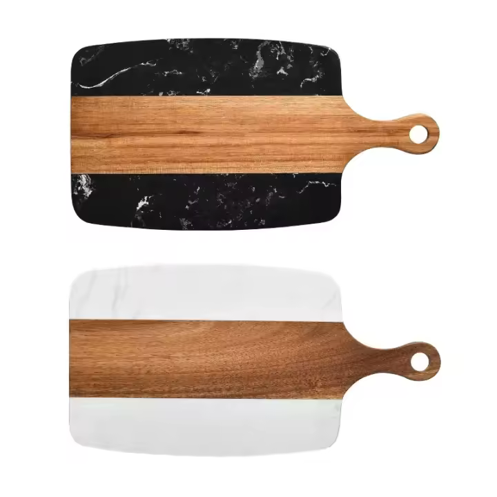 Tablero De Cortar De Madera Para Queso Y Carne Placa De Servicio De Frutas Rectangular Eco-amigable Para Cocina Al Aire Libre - 1