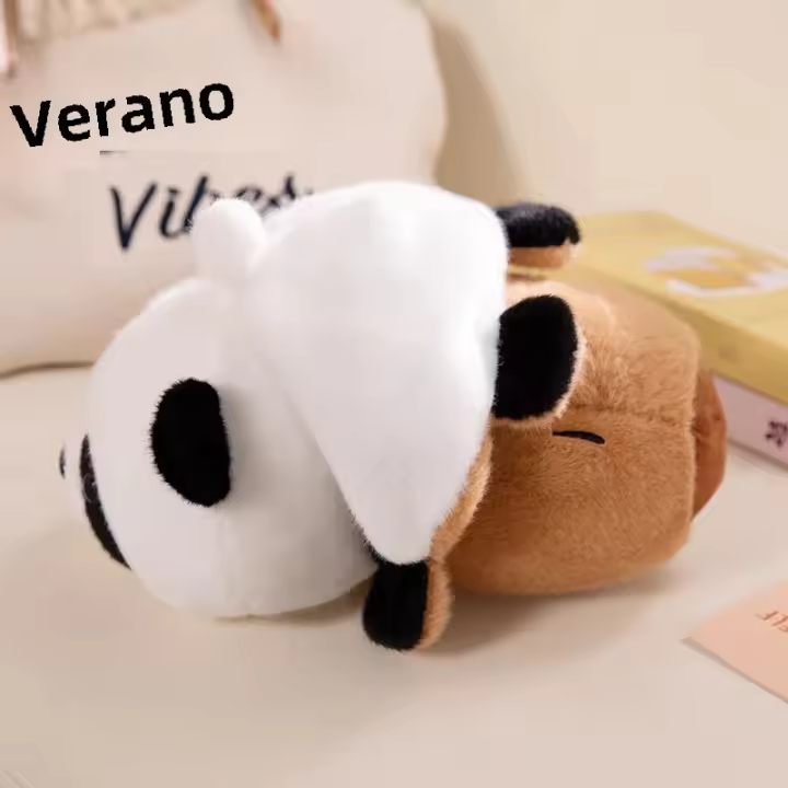 Muñeco De Peluche Transformable Panda Capybara Doble Cara Regalo Para Niños Almohada Suave 2-en-1 Juguete De Película Y TV - 1