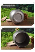 Taza De Titanio Aislada Para Camping Y Senderismo Con Doble Capa Para Cocinar Al Aire Libre Y Beber Agua Sin Desperdicio - details 5