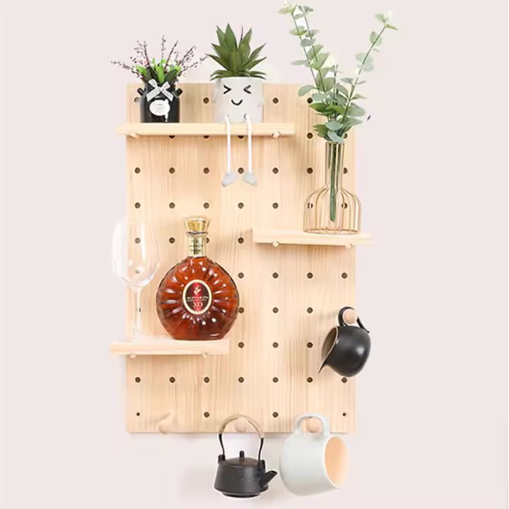 Estante de pared de madera maciza, decoración de salón, bricolaje, almacenamiento, 40x60cm - 1