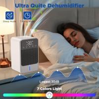 Deshumidificador, Deshumidificador de dormitorio pequeño doméstico 50 oz, Deshumidificador silencioso de segunda marcha, con luz de 7 colores en modo de sueño, apagado automático de 2 temporizadores descongelación automática, adecuado para armarios de RV - details 1