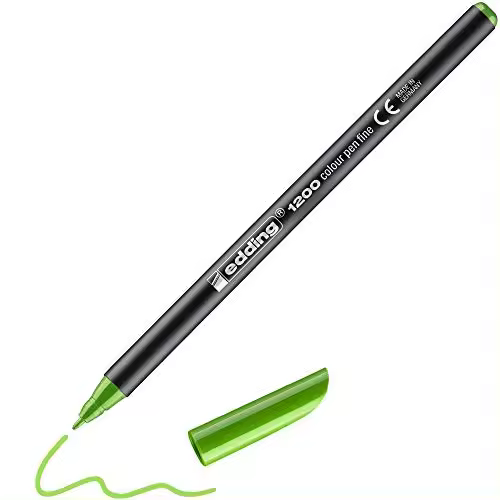 edding 1200 rotulador de color de trazo fino - verde claro - 1 rotulador - punta redonda de 1 mm - marcador dibujar y escribir - 1