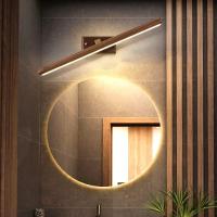 Lámpara De Espejo De Pared En Madera Sólida Negra LED Rotativa Para Baño Decoración De Exposición De Arte Iluminación Diaria Moderna - details 6