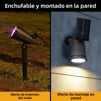 Luces De Punto Solar RGB 9 LED IP65 Impermeables Para Exterior Ajustable Brillo Jardín Yard Palmas Árboles Paisaje Solar - details 3