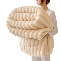 Manta De Felpa Gruesa Y Cálida Para Invierno Multifuncional De Color Sólido Lujo Ligera Para Dormitorio Y Sala De Estar - details 2