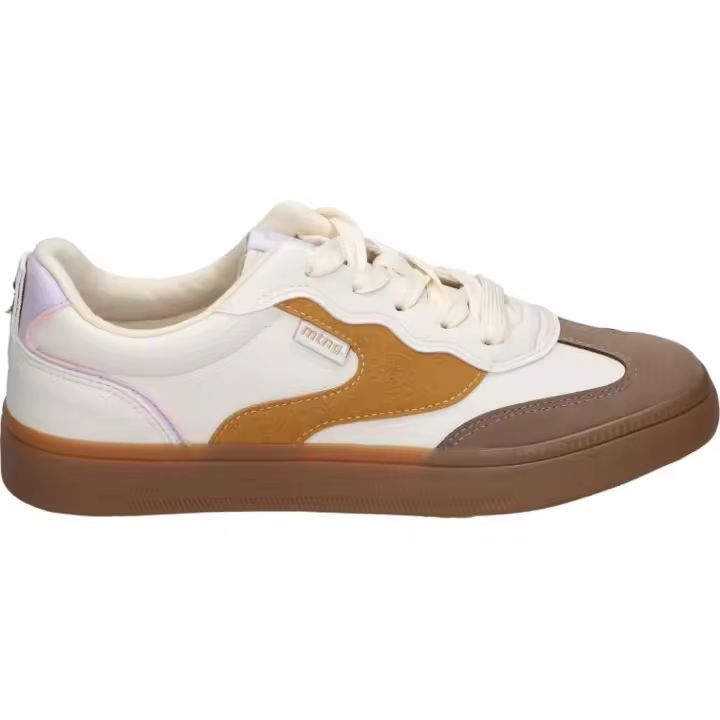 MTNG | Zapatillas Bajas Mustang Roy para Mujer – Deportiva en Color Arena con Detalles en Marrón y Camel – Sneaker con Cordones – Tendencia – Casual – Versátiles – Cómodas – Modelo 60825 - 1