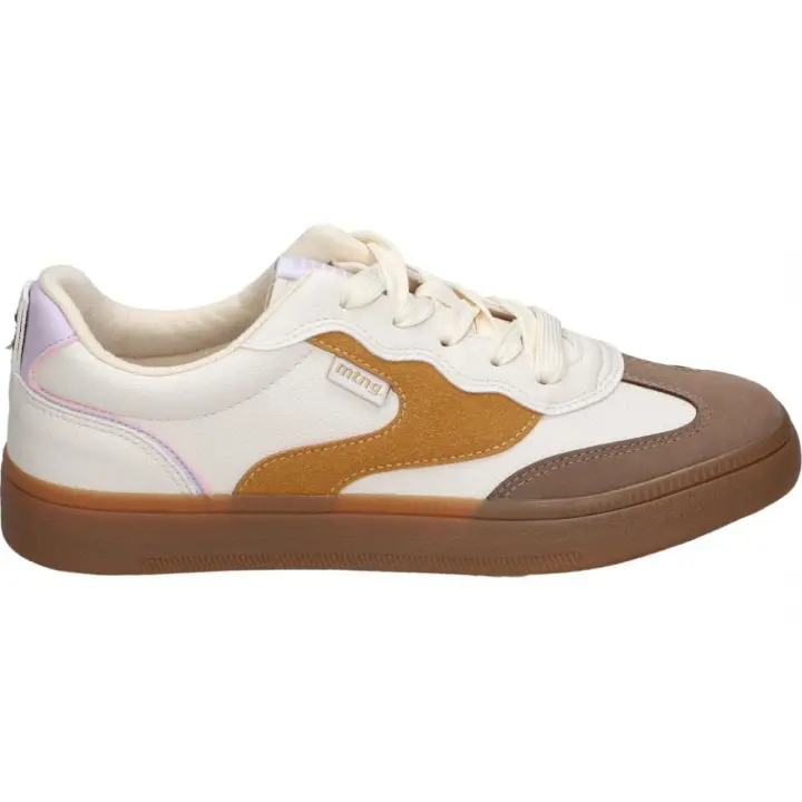 MTNG | Zapatillas Bajas Mustang Roy para Mujer – Deportiva en Color Arena con Detalles en Marrón y Camel – Sneaker con Cordones – Tendencia – Casual – Versátiles – Cómodas – Modelo 60825 - 1