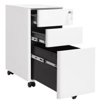 Archivador móvil con cerradura, cajonera de oficina con ruedas, para documentos A4 y carpetas de archivo, blanco o negro - details 1