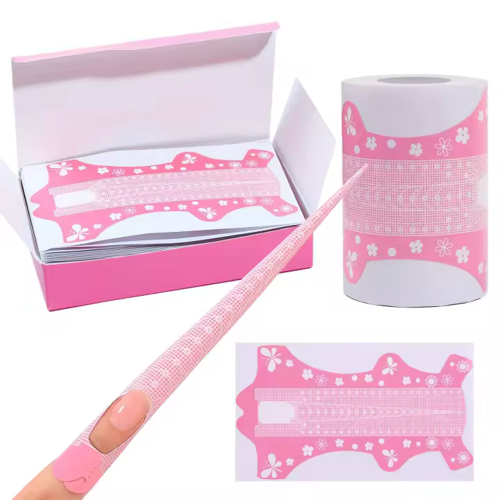 50Pcs Formas De Uñas Extra Largas Rosa Para Extensión De Uñas UV Gel Adhesivo Papel Herramientas De Manicura - 1