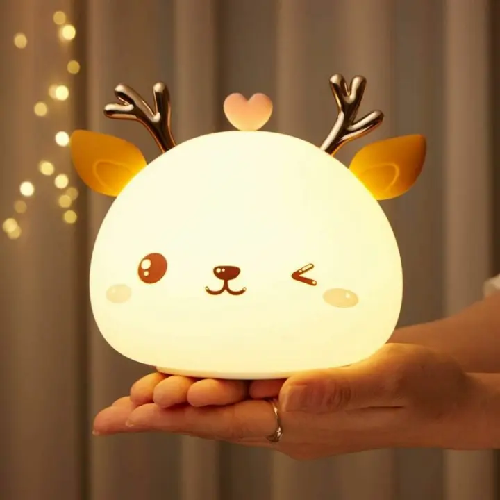 Luz de noche para bebés, luz LED recargable para niños, lámpara de noche, luz de noche para adultos, portátil, de silicona, con control táctil, regalo de cumpleaños para mujeres. - 1