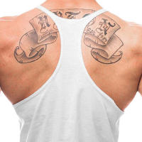 Camiseta Deportiva Hombre Sin Mangas Algodón Transpirable Estampado Cruzado Para Gimnasio Y Correr Top De Entrenamiento Fitness Con Dorsal Y - details 10