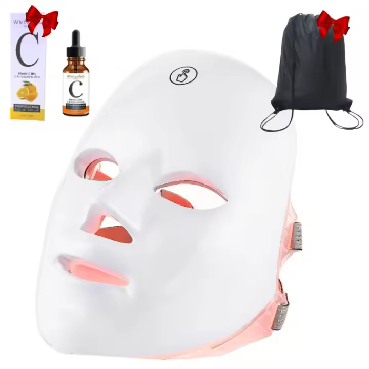 MISTIK  Máscara Facial Led Terapia De Fotón Dispositivo Regenerador Inalámbrica De 7 Colores y Serum Vitamina C Equipo Rejuvenecimiento De La Piel Acne Arrugas Lineas Expresion Manchas Rosacea Luz Diodos Recargable de - 1