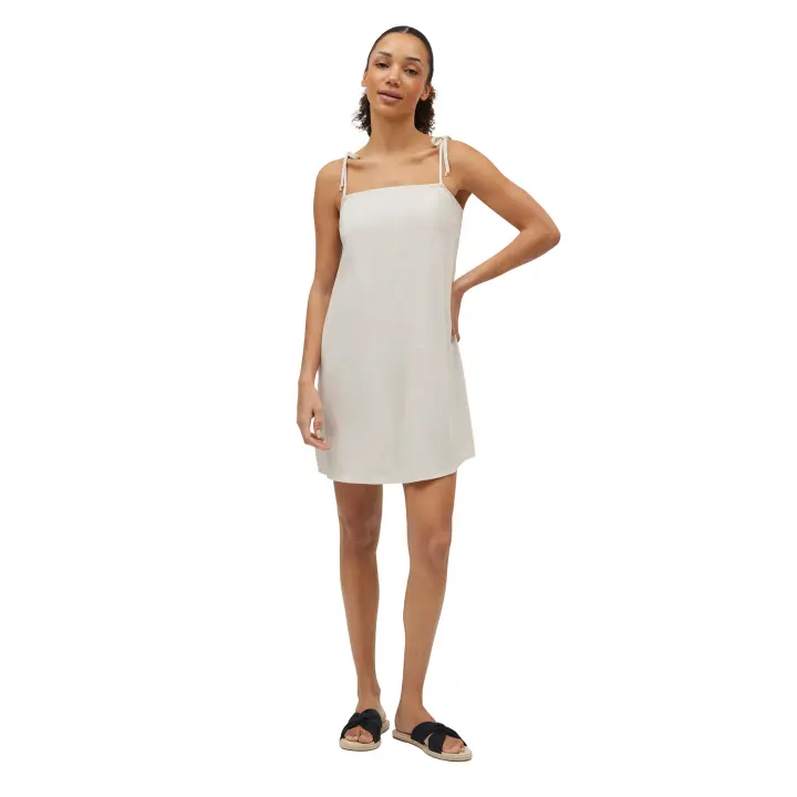 Ysabel Mora - Vestido corto recto con lino - 1