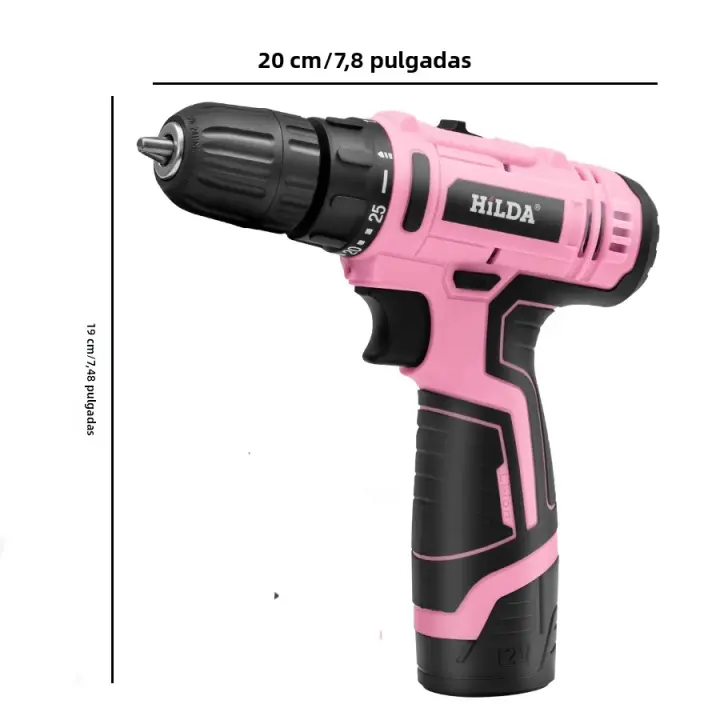 HILDA Taladro Eléctrico 12V Sin Cable Mini Herramienta Eléctrica Con Batería De Litio Para Hogar DIY Torque Maximo 28N.m Velocidad Sin Carga 1600rpm - 1